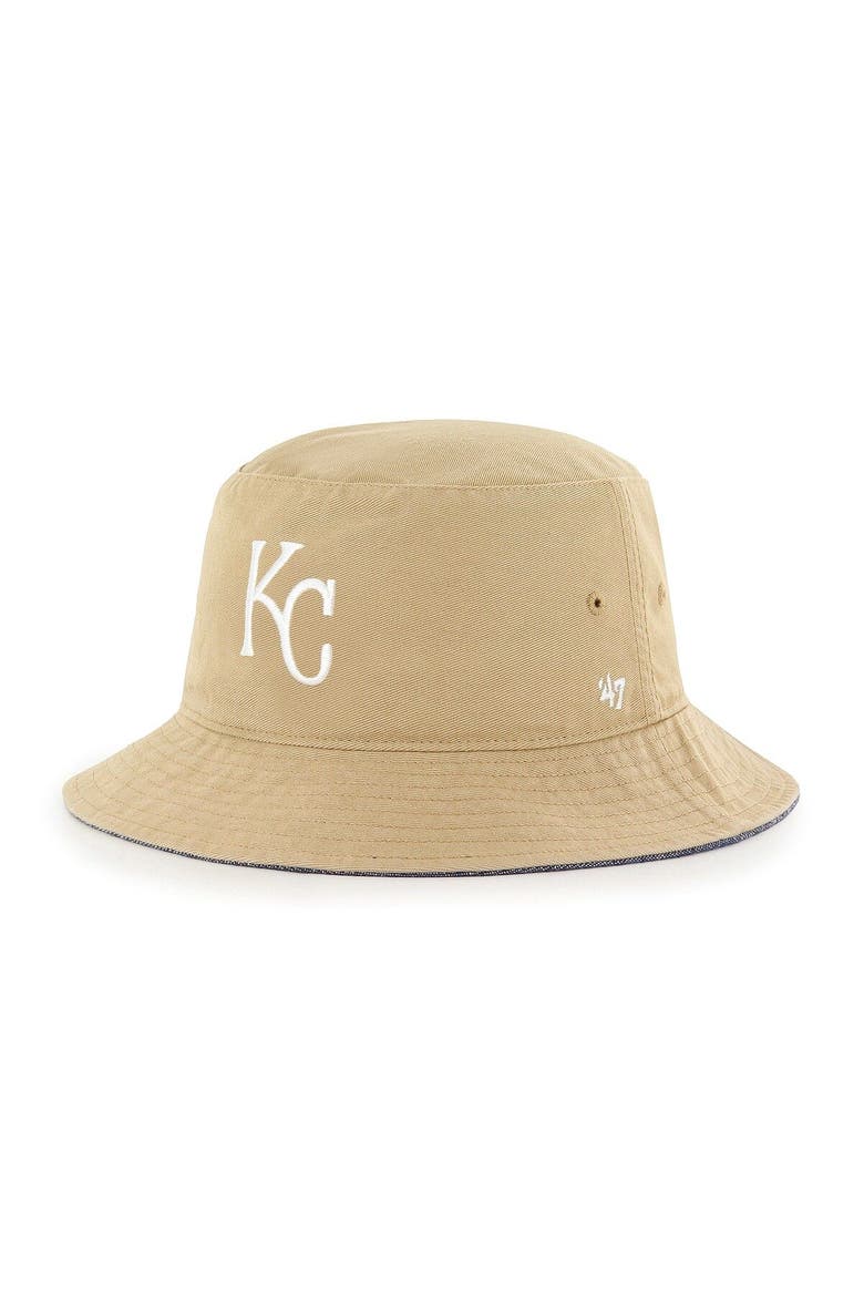 Men's '47 Khaki Kansas City Royals Chambray Ballpark Bucket Hat, Main, color, Khaki