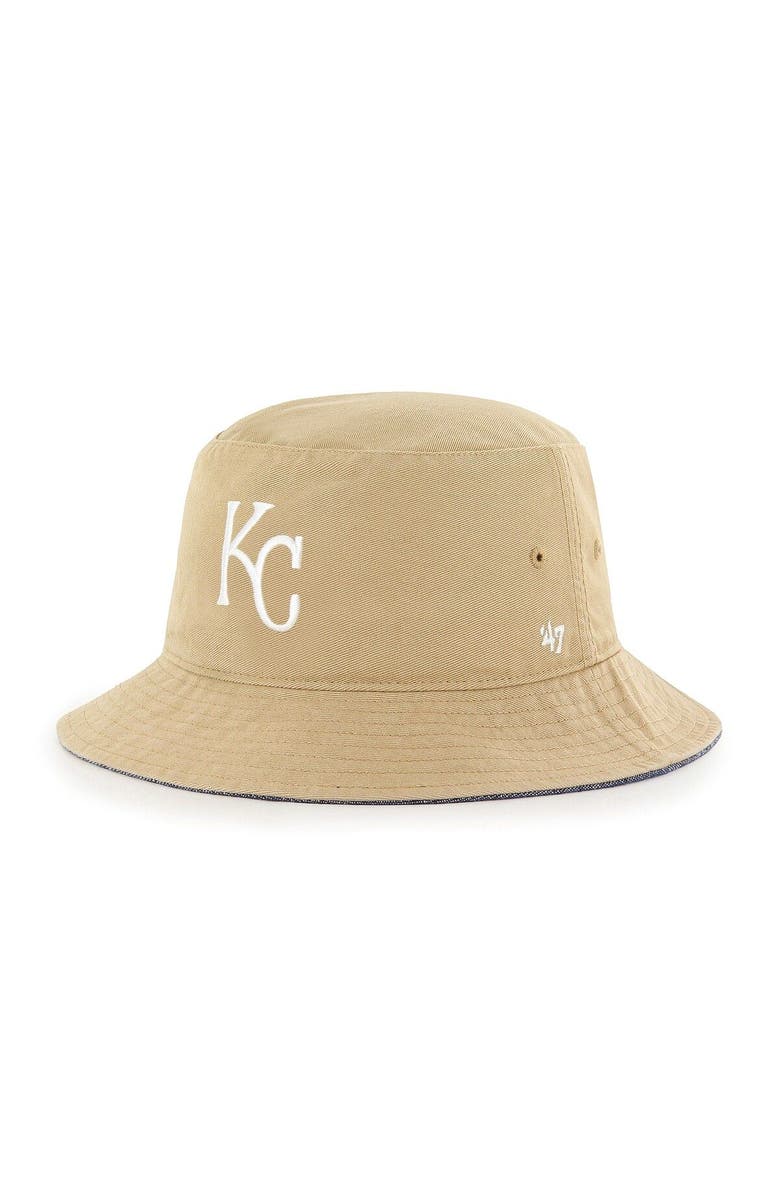 '47 Men's '47 Khaki Kansas City Royals Chambray Ballpark Bucket Hat, Main, color, 