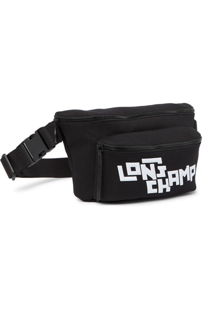 Longchamp Le Pliage LPG Stamp Large Belt Bag, Alternate, color, Black/ White