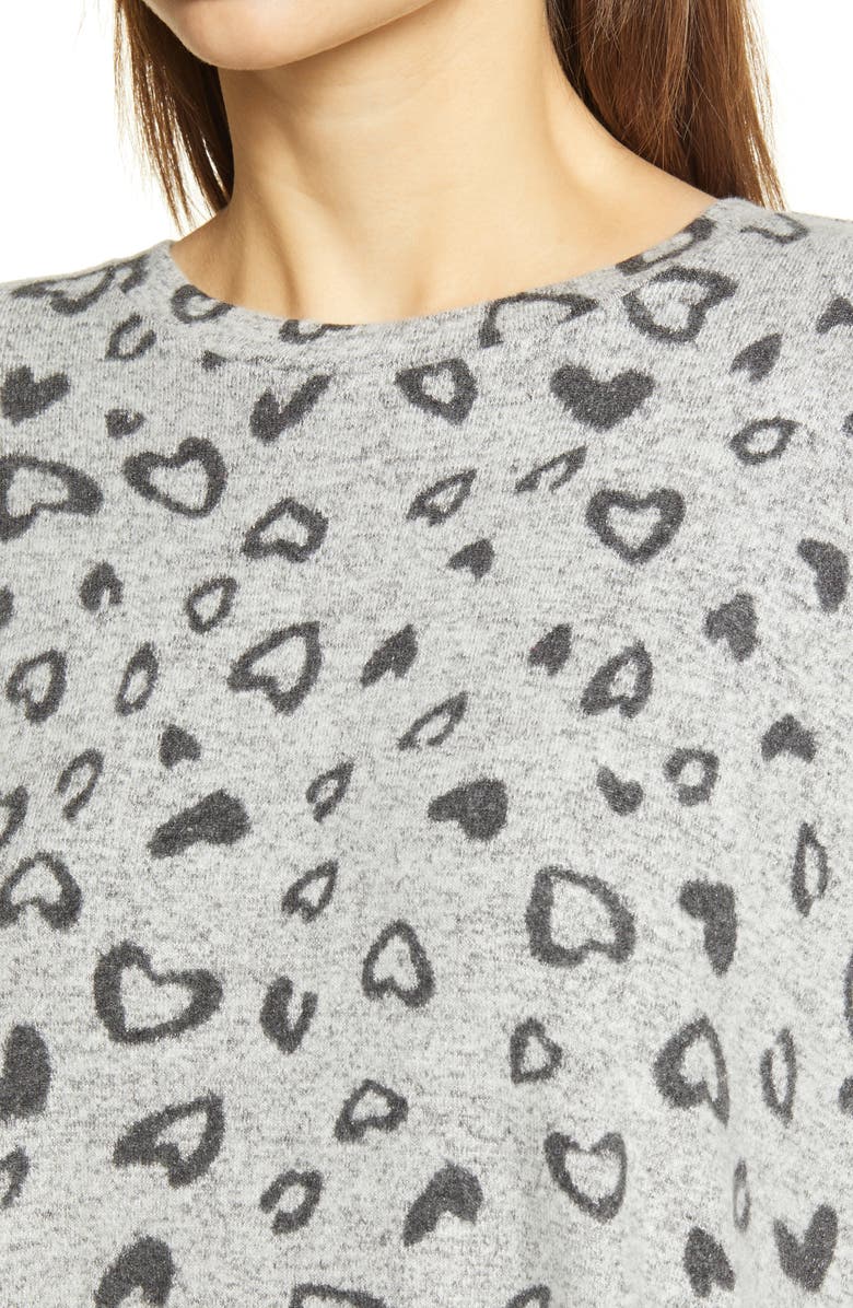 Bobeau Heart Hacci Knit Top, Alternate, color,