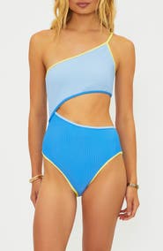 Beach Riot Liora Joyce Colorblock Cutout One-Shoulder One-Piece Swimsuit