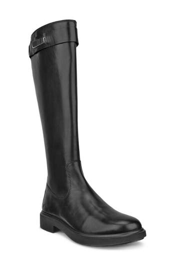 Ecco Metrople Amsterdam Womens Zipper Leather Knee-high Boots