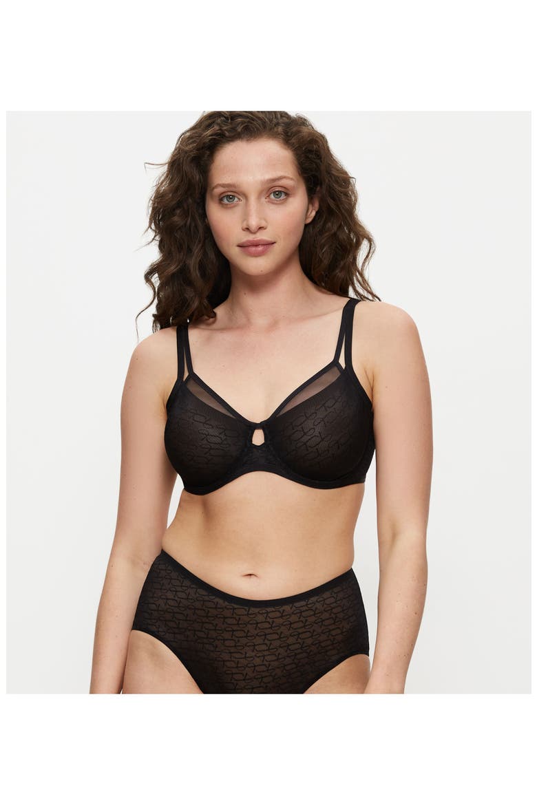 Signature Sheer Minimizer Bra, Alternate, color, Black