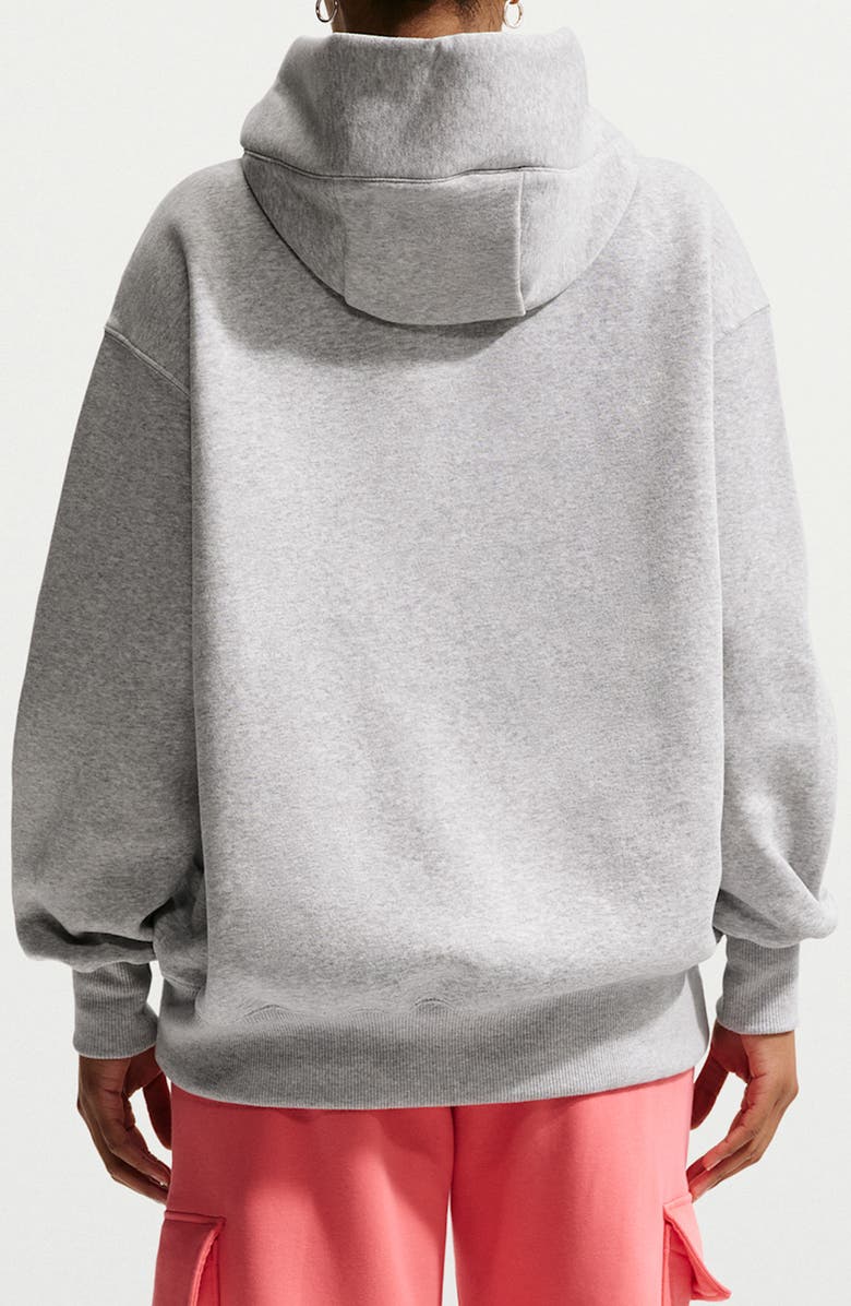 Nike Oversize Brushed Cotton Blend Fleece Hoodie, Alternate, color, 043 Platinum/Heather/Coral