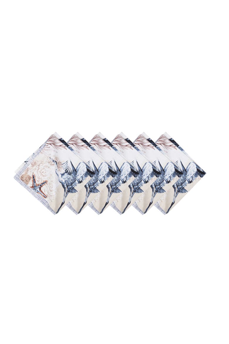 Brunswick Island Cotton Cloth Napkin Machine Washable Set of 6, Main, color, Blue