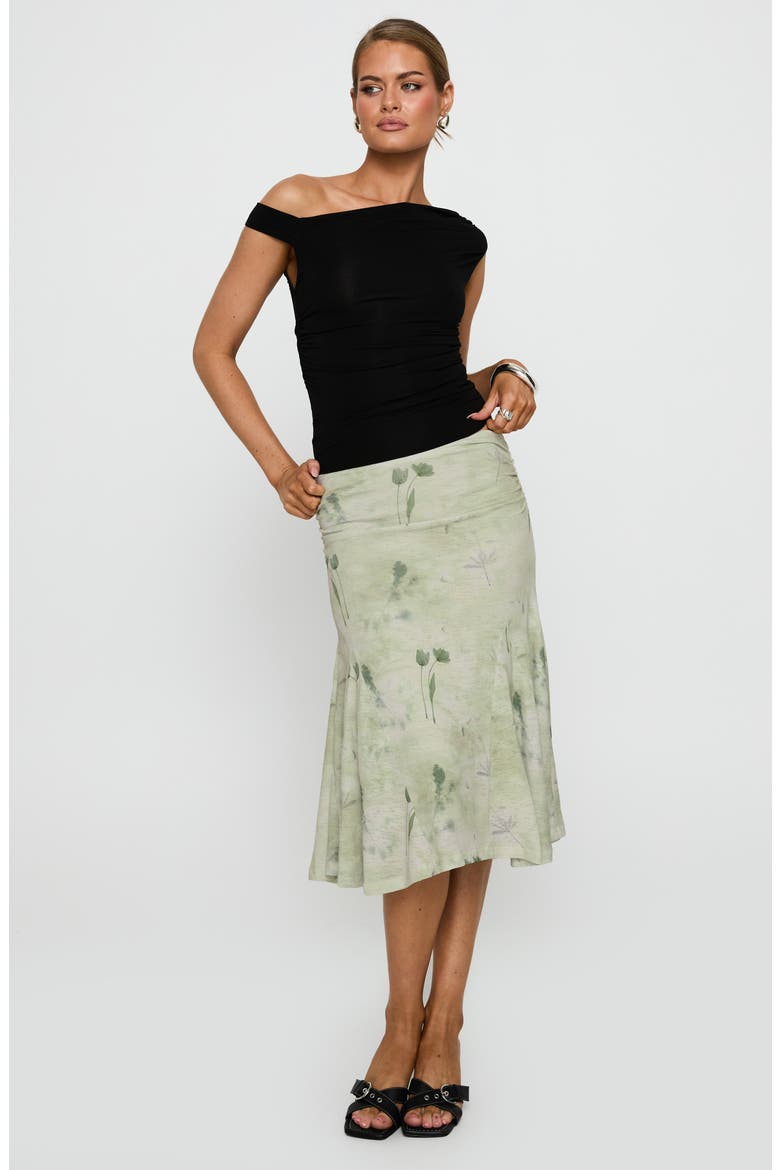 Lewish Floral Print Skirt, Alternate, color, GREEN FLORAL