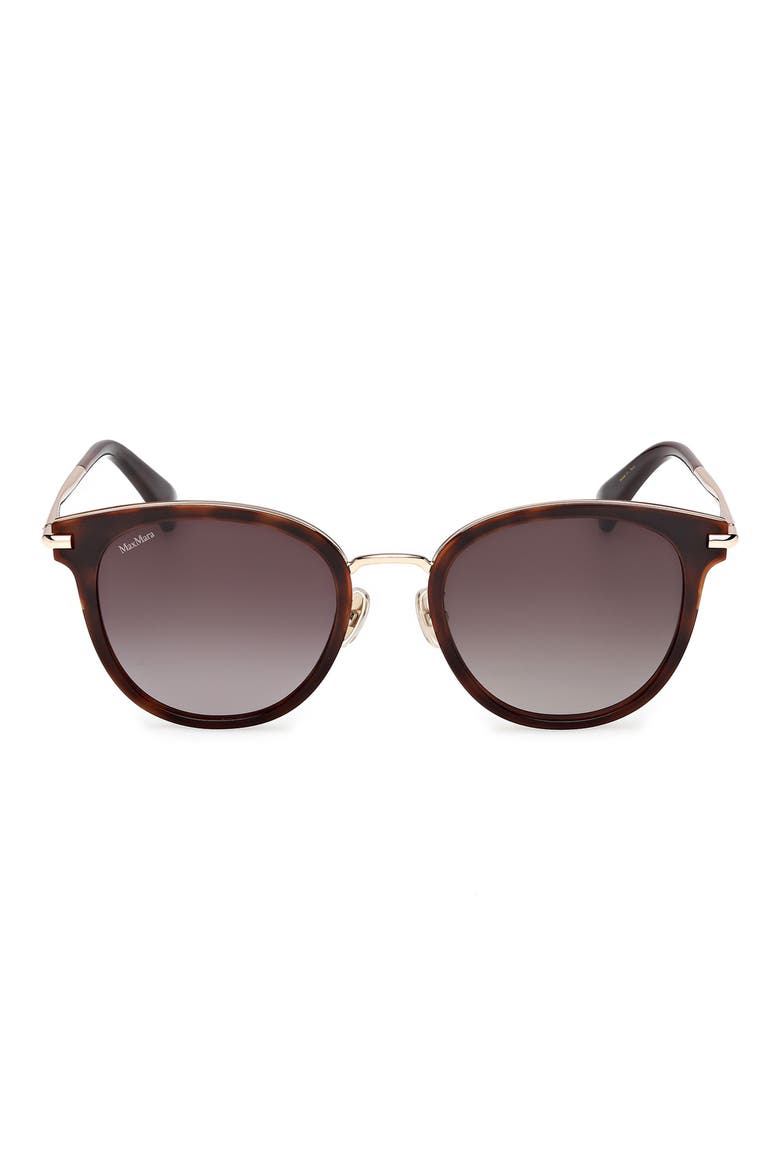 54mm Round Sunglasses, Main, color, DARK HAVANA / GRADIENT BROWN