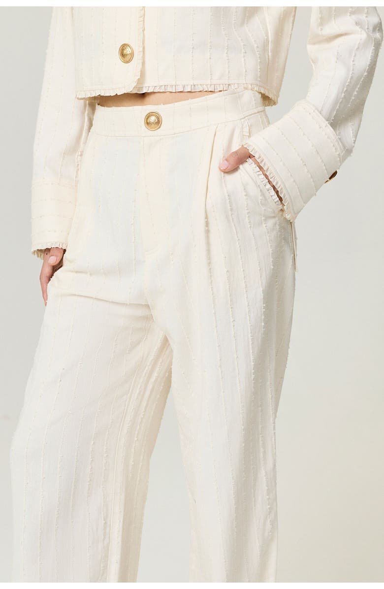 Nocturne Ruffle Trim Detailed Pants, Alternate, color, Ivory