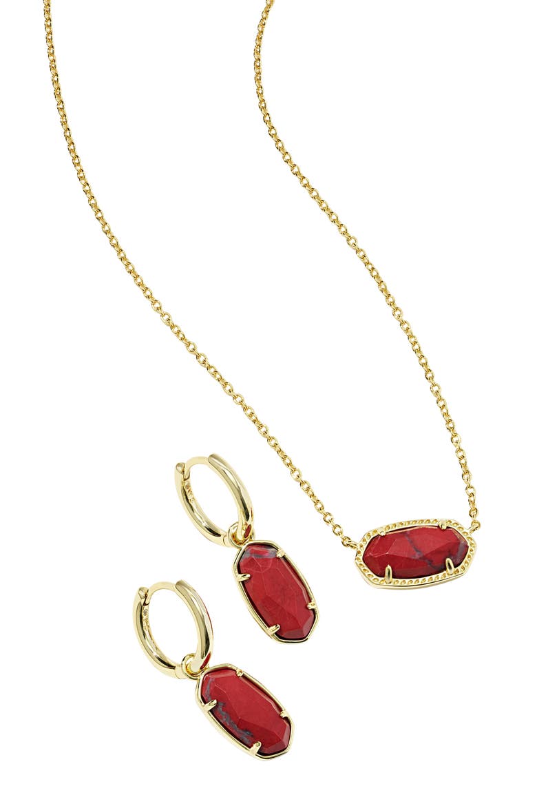 Elisa Necklace, Alternate, color, GOLD RED VARIEGATED MAGNESITE