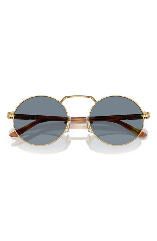 Persol 53mm Polarized Round Sunglasses In Light Blue