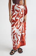 Max Mara Beachwear Foam Leaf Print Silk Scarf