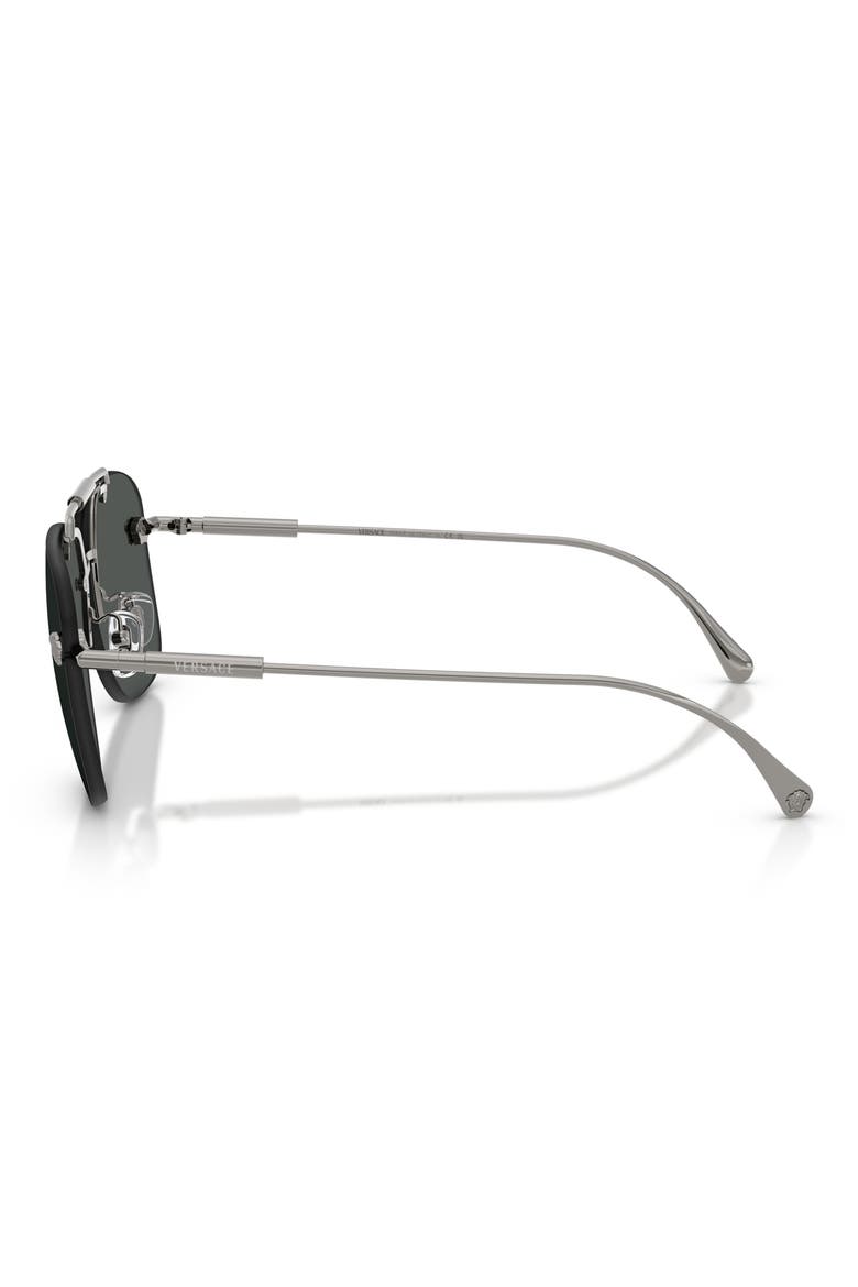 60mm Square Sunglasses, Alternate, color, GUNMETAL / DARK GREY