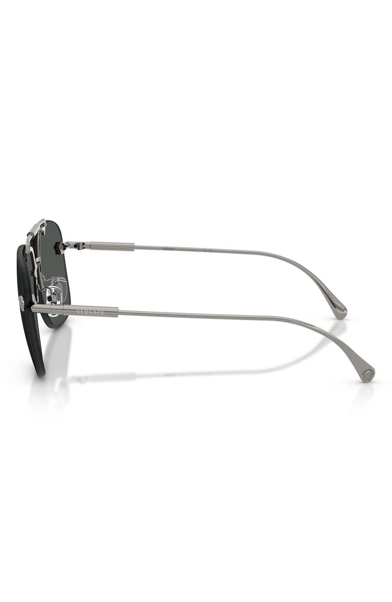 Versace 60mm Square Sunglasses, Alternate, color, Gunmetal / Dark Grey