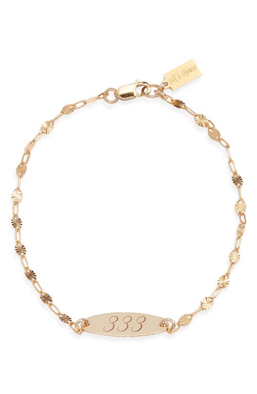 Set & Stones Engraved Angel Number Bracelet In Gold