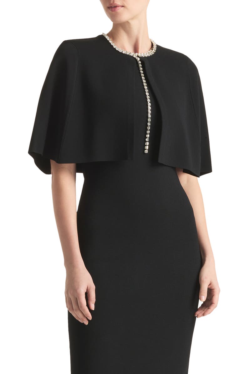 St. John Evening Crystal Detail Half Milano Capelet, Main, color,