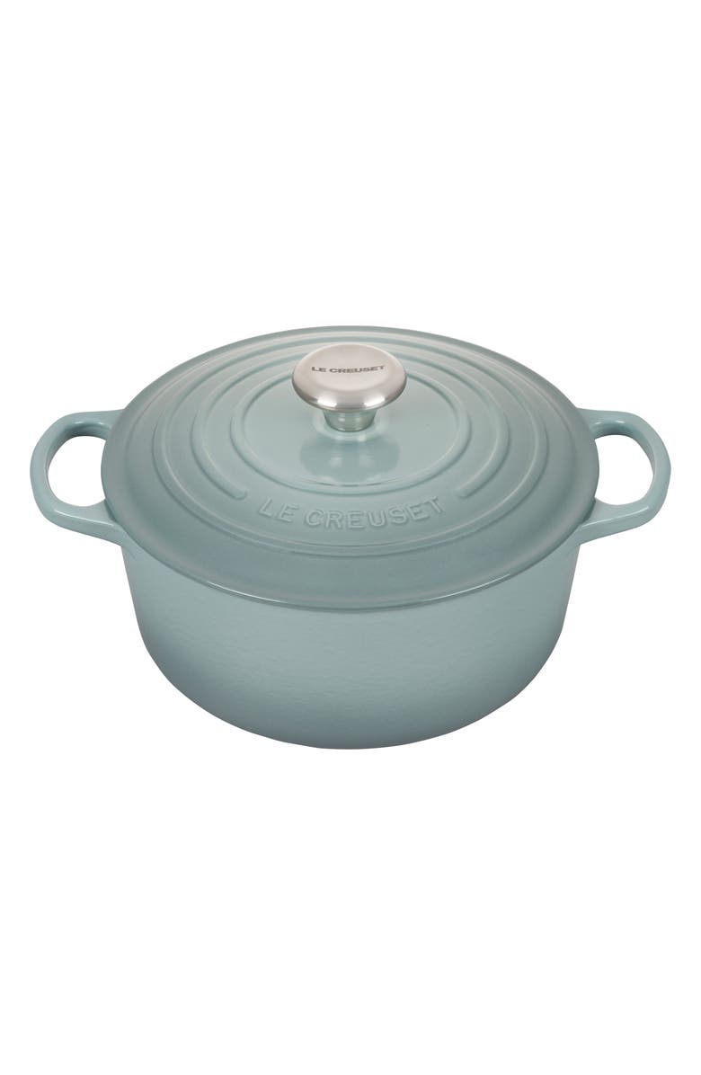 Le Creuset Signature 4.5-Quart Round Enamel Cast Iron Dutch Oven, Main, color, Sea Salt