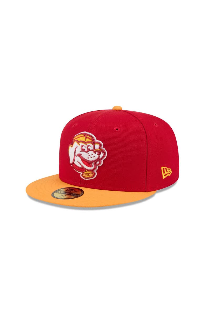 New Era Men's New Era Red Bowling Green Hot Rods Theme Nights 59FIFTY Fitted Hat, Alternate, color, Red
