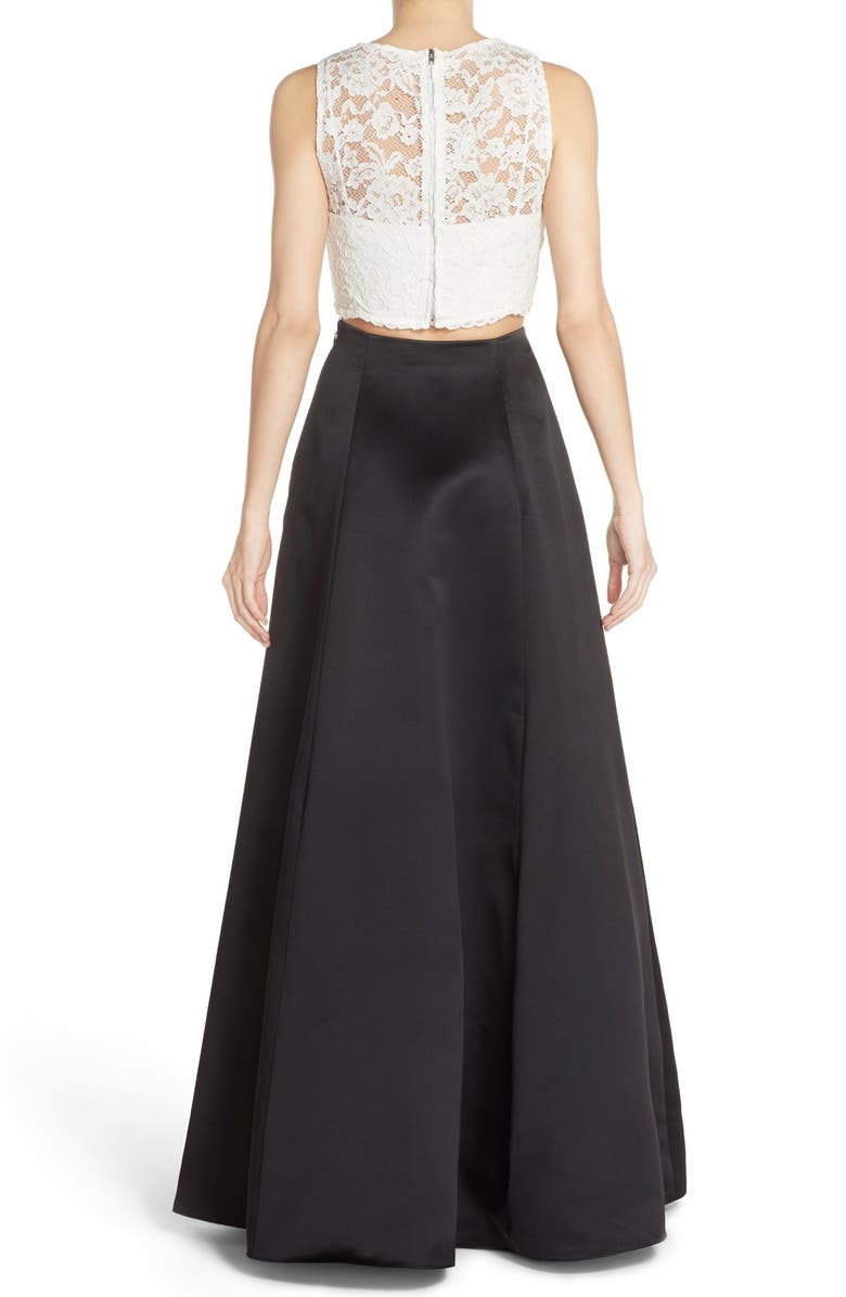 Xscape Evenings Xscape Lace Top & Satin Two-Piece Ballgown, Alternate, color, 