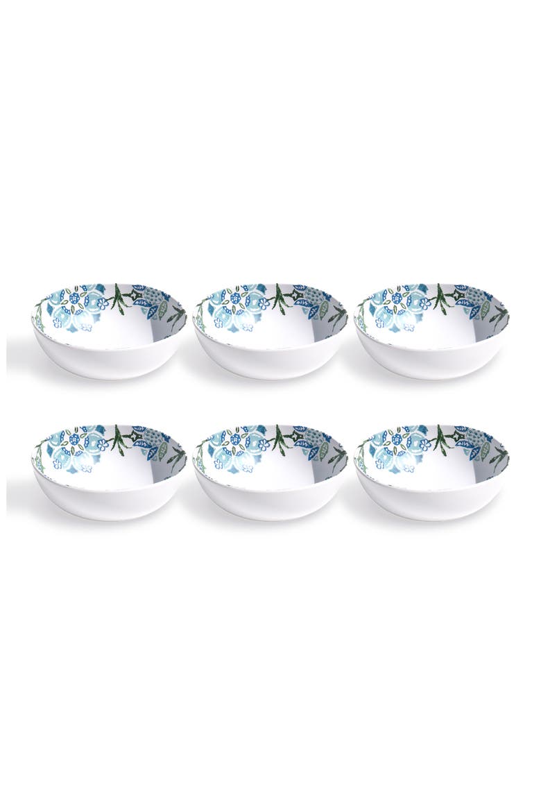 Set of Six Hana Ikat Cereal Bowls, Main, color, BLUE