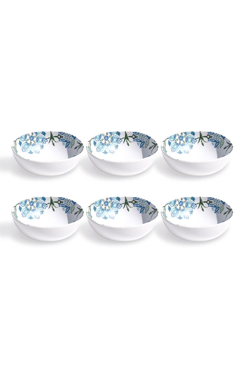 TarHong Set of Six Hana Ikat Cereal Bowls, Main, color, Blue