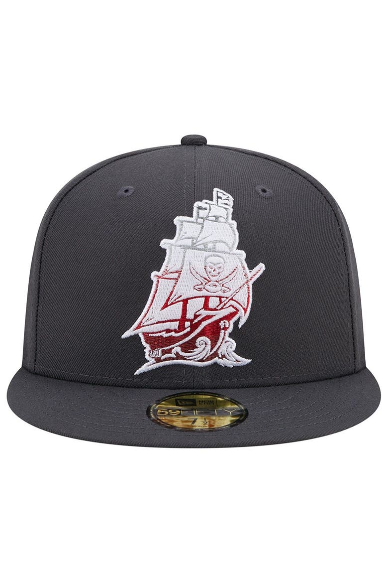 Men's New Era Graphite Tampa Bay Buccaneers Color Dim 59FIFTY Fitted Hat, Alternate, color, Graphite