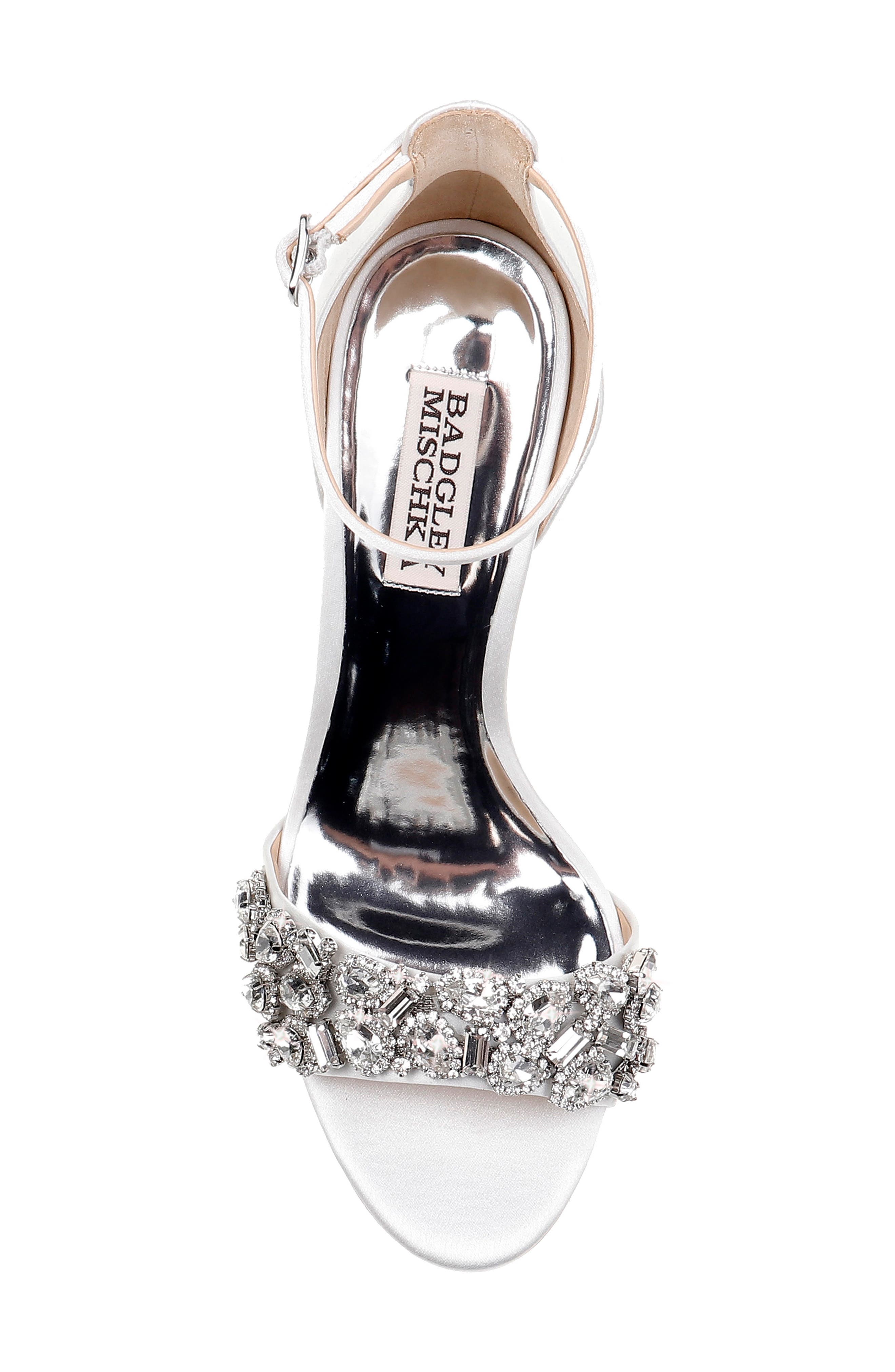 Laraine Embellished Ankle Strap Sandal, Alternate, color, SOFT WHITE SATIN