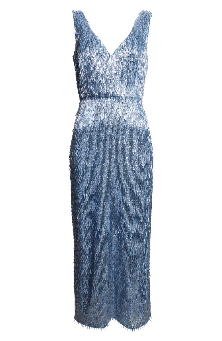 Erdem Beaded Sleeveless Cocktail Dress, Alternate, color, Artist's Blue