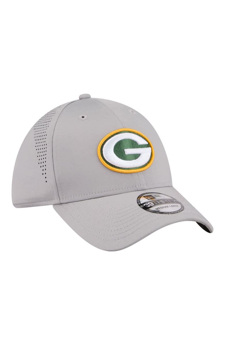 New Era Men's New Era Gray Green Bay Packers Perforated 39THIRTY Flex Hat, Alternate, color, Gray