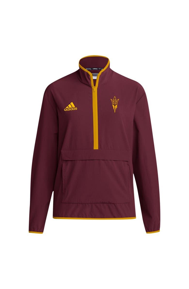 adidas Men's adidas Maroon Arizona State Sun Devils 2024 Coaches Sideline Half-Zip Jacket, Alternate, color, 