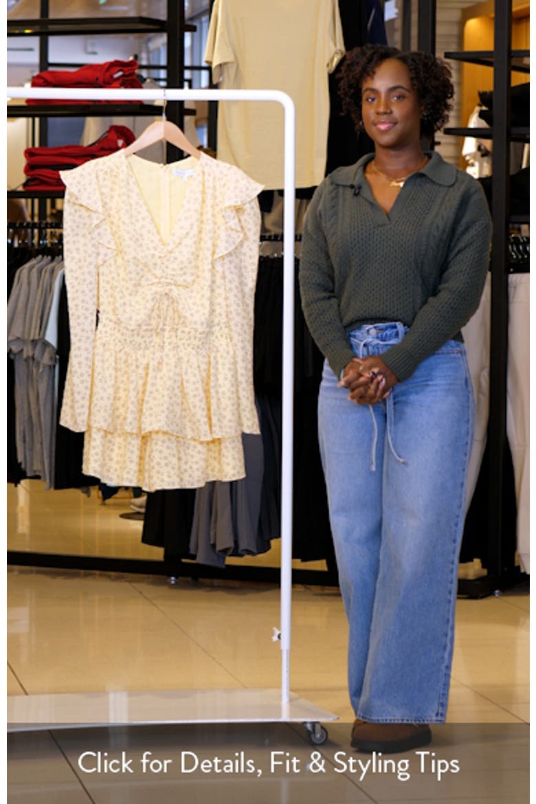 Floral Ruched Long Sleeve Dress video