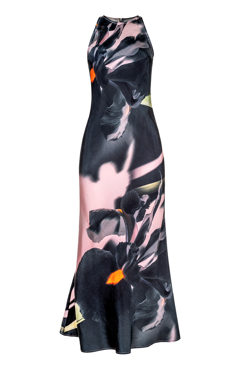 Untitled in Motion Atlantis Silky Bias Cut Maxi Dress, Main, color, Shadow Iris