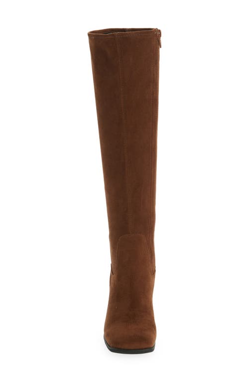 Jeffrey Campbell Hot Lava Knee High Stretch Boot In Brown