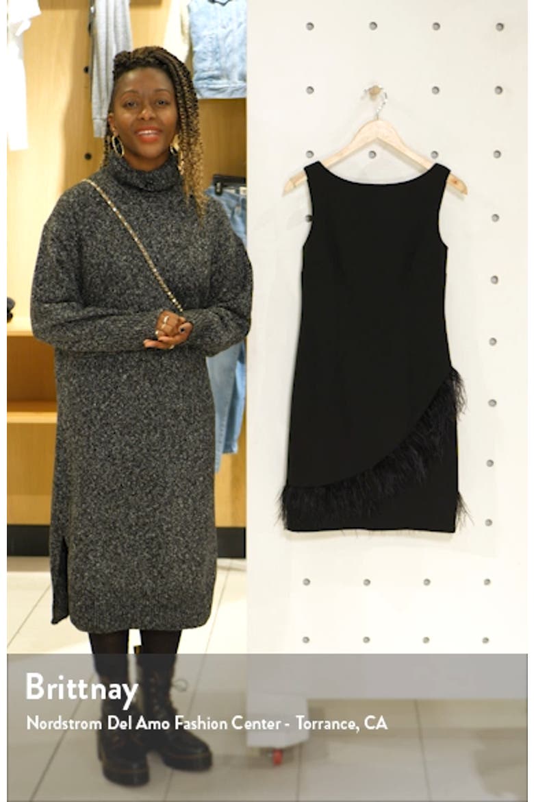 Feather Trim Sheath Dress video