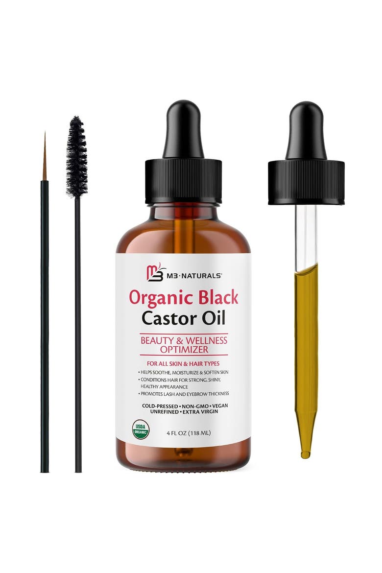Organic Black Castor Oil, 4 fl oz, Main, color, None