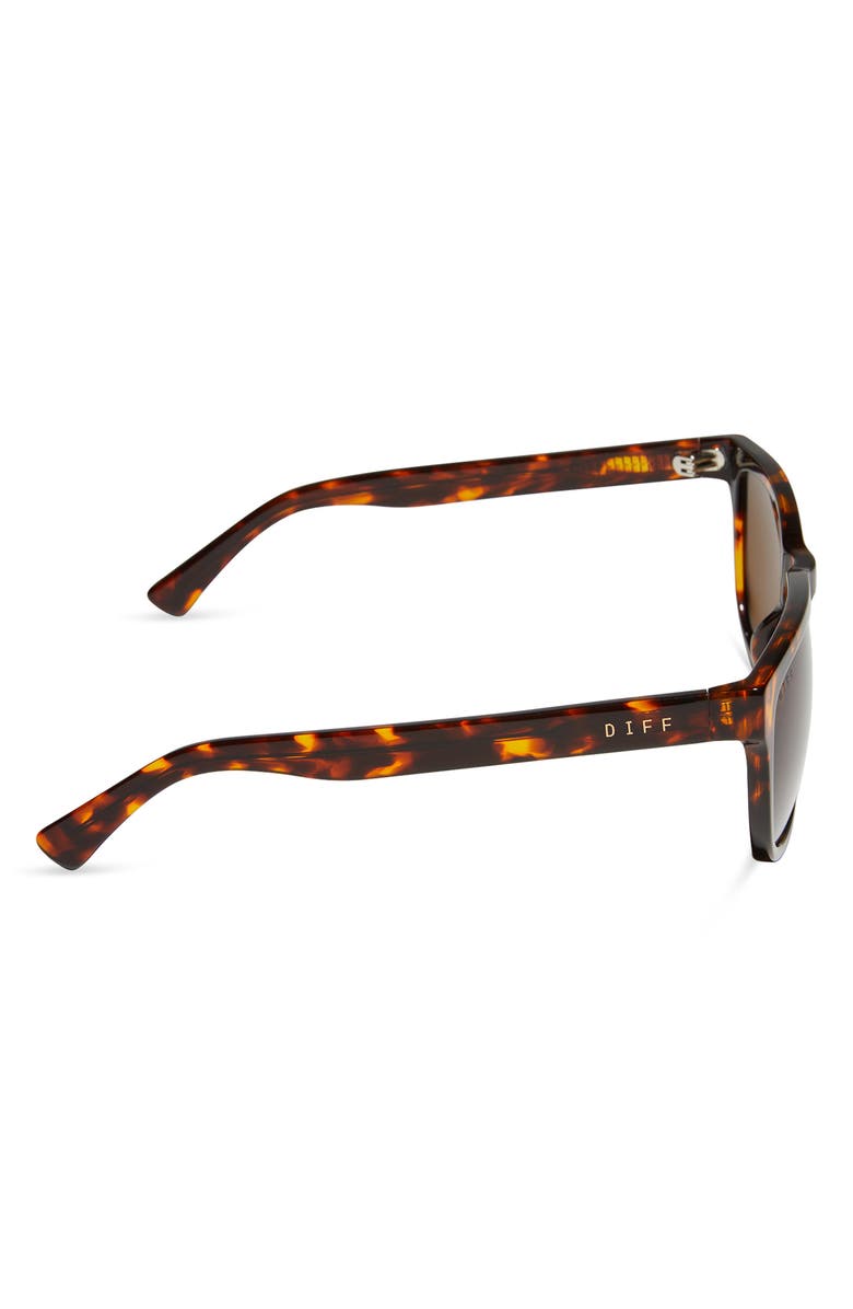 DIFF Jake Polarized Rectangular Sunglasses, Alternate, color, Tortoise Brown