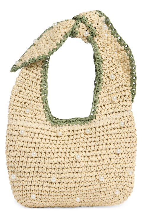 Faux Pearl Shoulder Bag