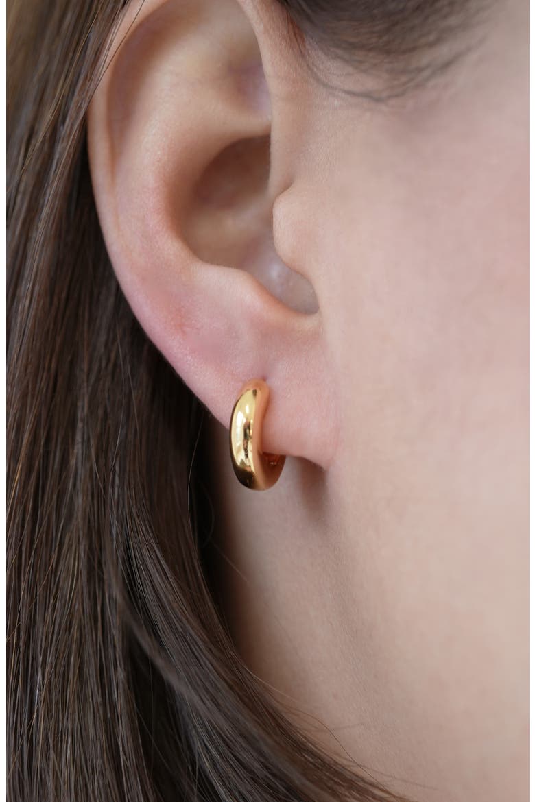 Small Chubby Huggie Hoop Earrings, Alternate, color, GOLD