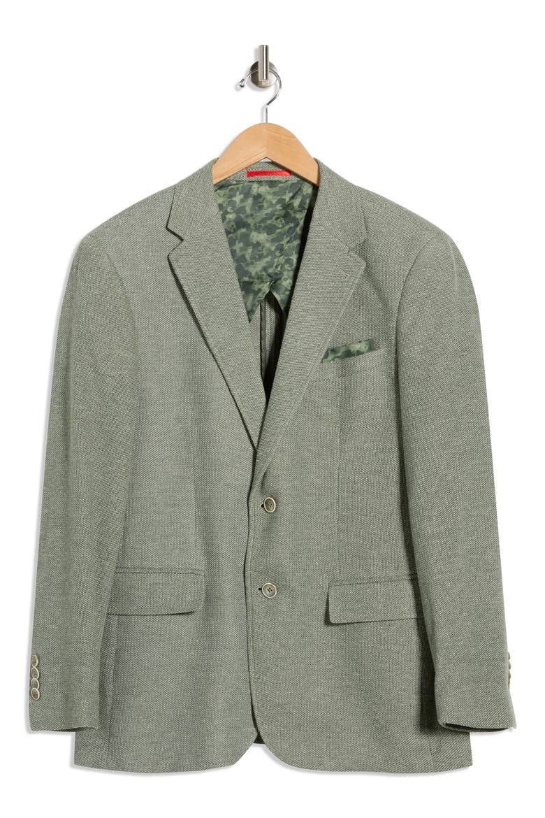 Slim Fit Piqué Knit Sport Coat, Alternate, color, OLIVE