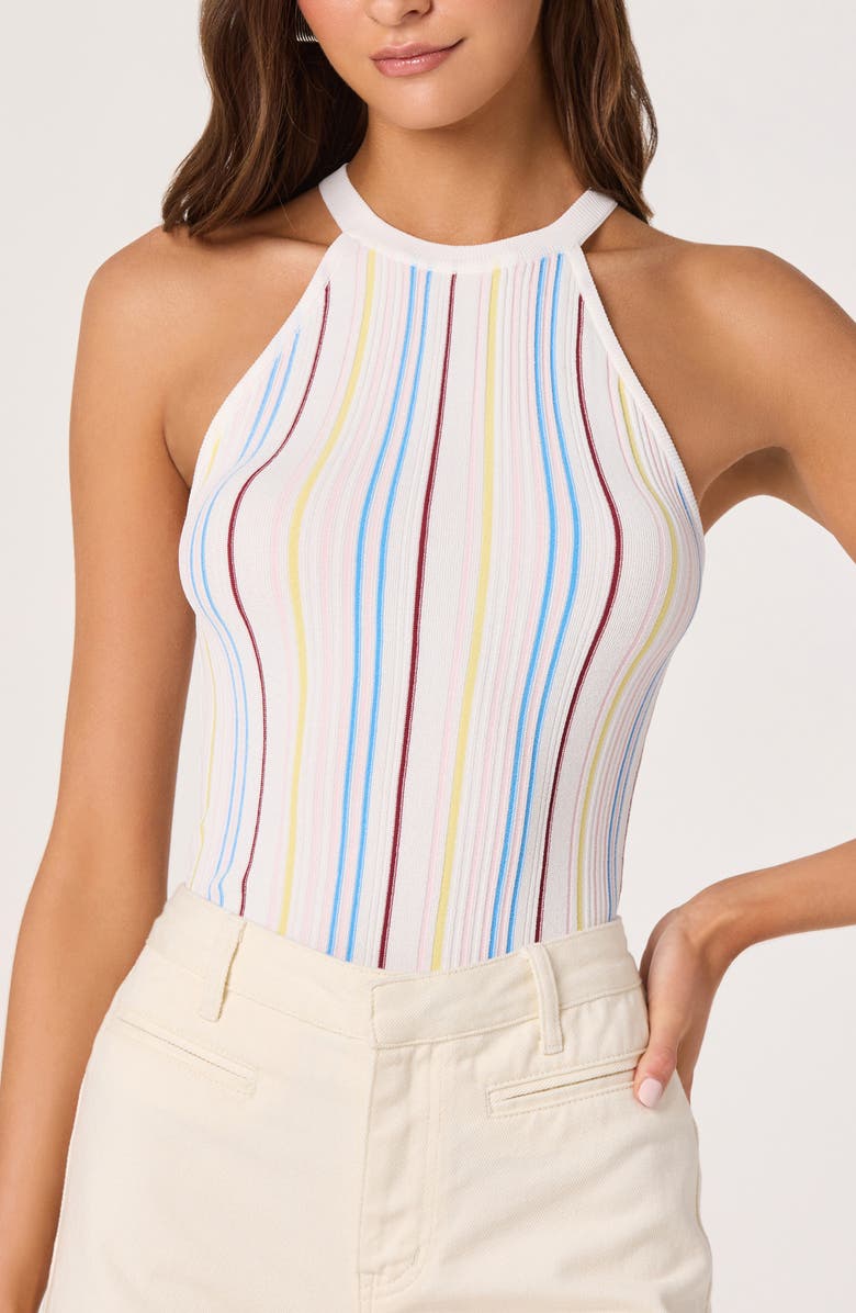 ASTR the Label Betia Stripe Sweater Tank, Alternate, color, White Multi Stripe