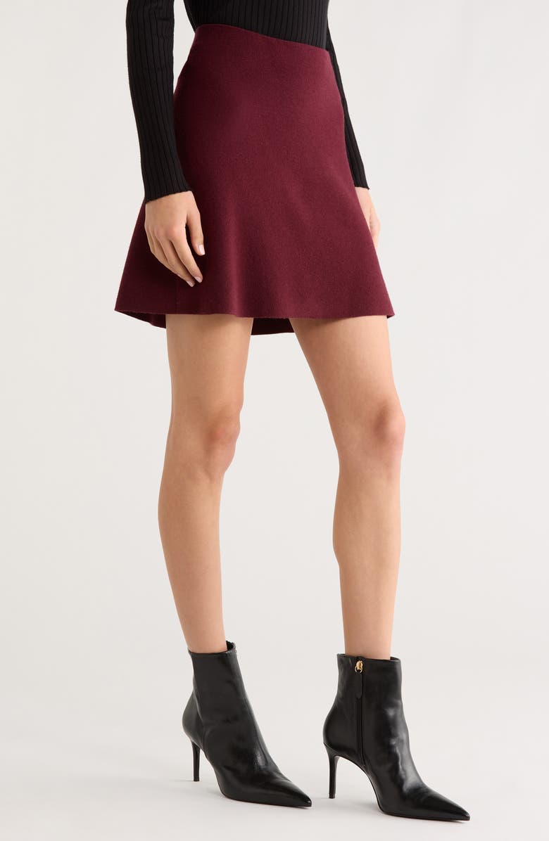 ASTR the Label Eryn Sweater Skirt, Alternate, color, Wine