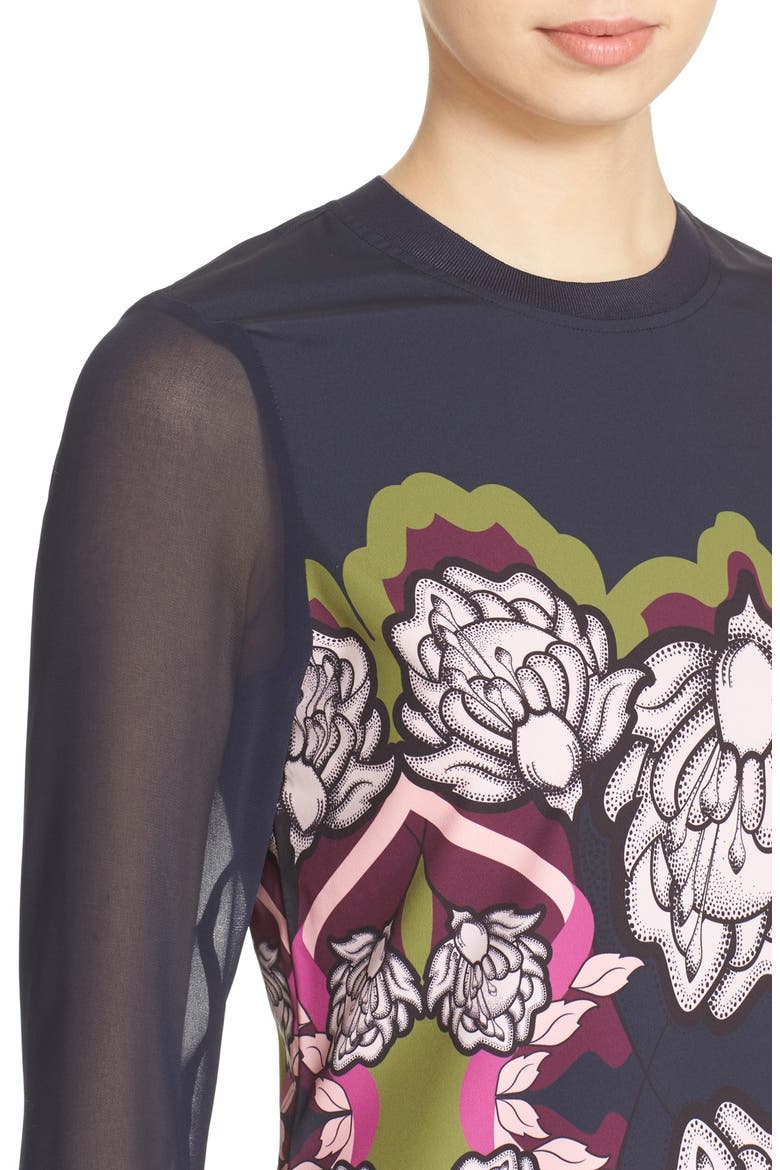 'Naylia' Tapestry Print Top, Alternate, color, DARK BLUE