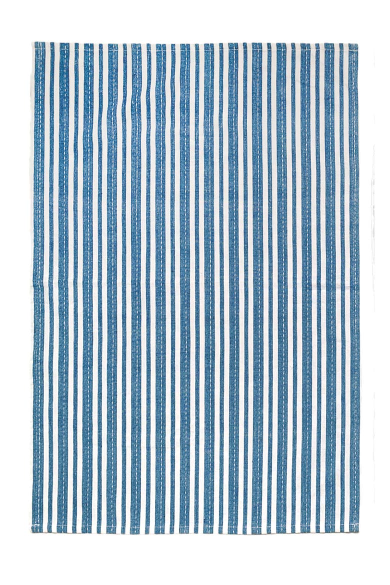 Crab Stripe Printed Kitchen Dishtowel Set of 2 Decor, Alternate, color, Blue