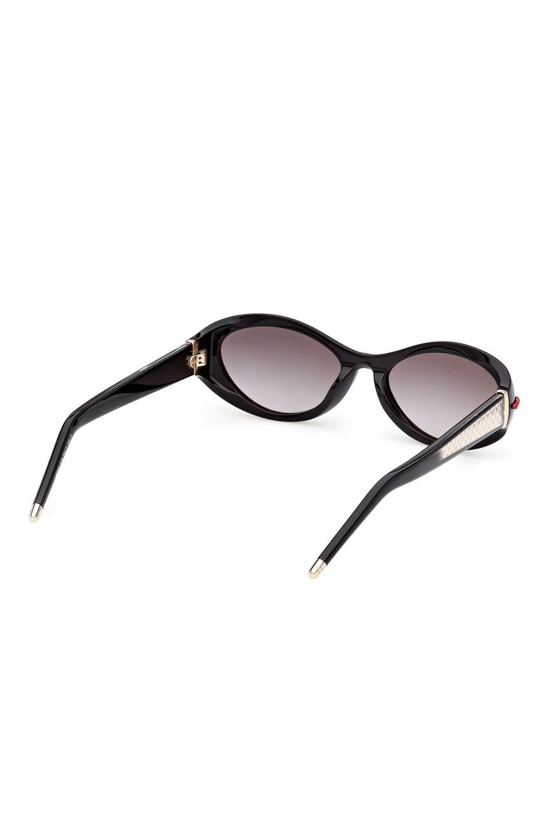 55mm Oval Sunglasses, Alternate, color, BLACK / BILAYER BLACK