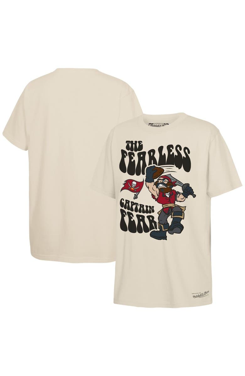 Mitchell & Ness Youth Mitchell & Ness Cream Tampa Bay Buccaneers Captain Fear Mascot T-Shirt, Alternate, color, Cream