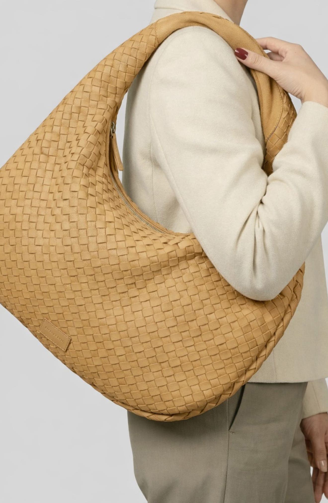 San Angelo Suede Shoulder Bag, Alternate, color, TAN
