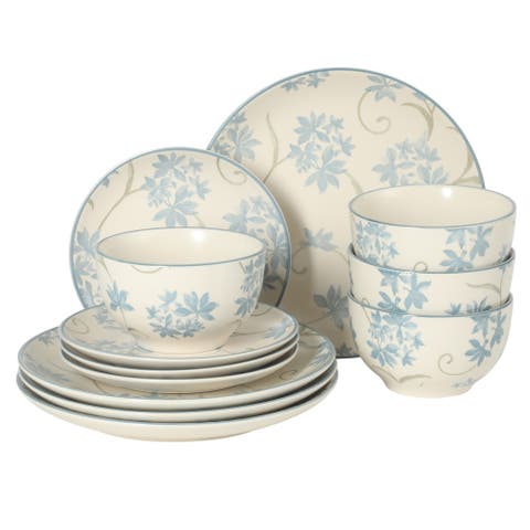 Admiral Hall 12-Piece Matte Stoneware Dinnerware Set