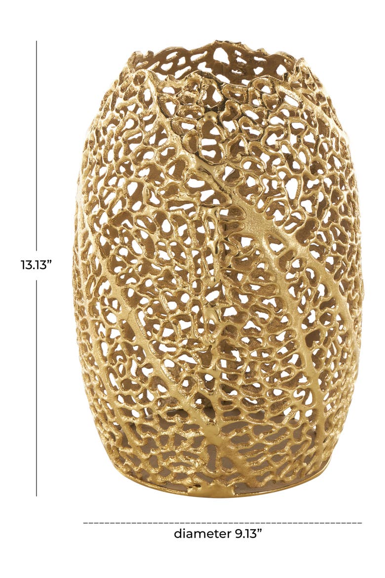 Textured Metal Vase, Alternate, color, GOLD