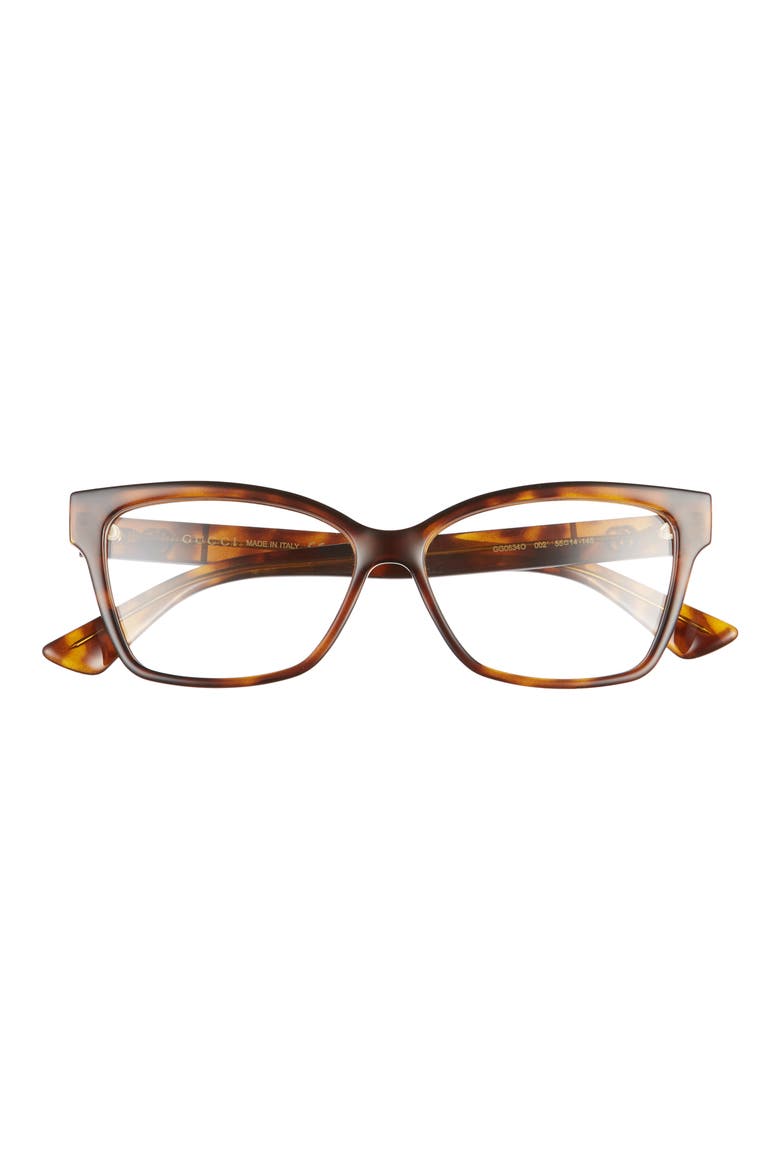 55mm Rectangular Optical Glasses, Main, color, MEDIUM HAVANA