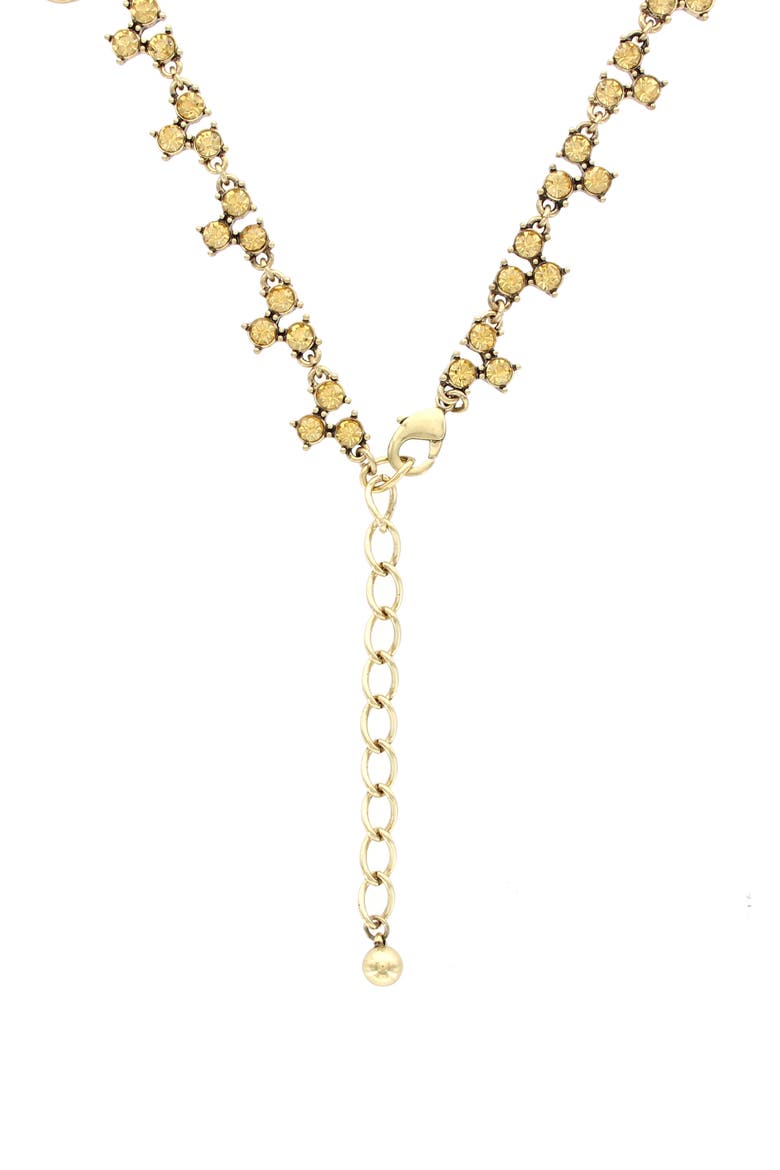 Leanna Resin & Crystal Drop Necklace, Alternate, color, GOLD