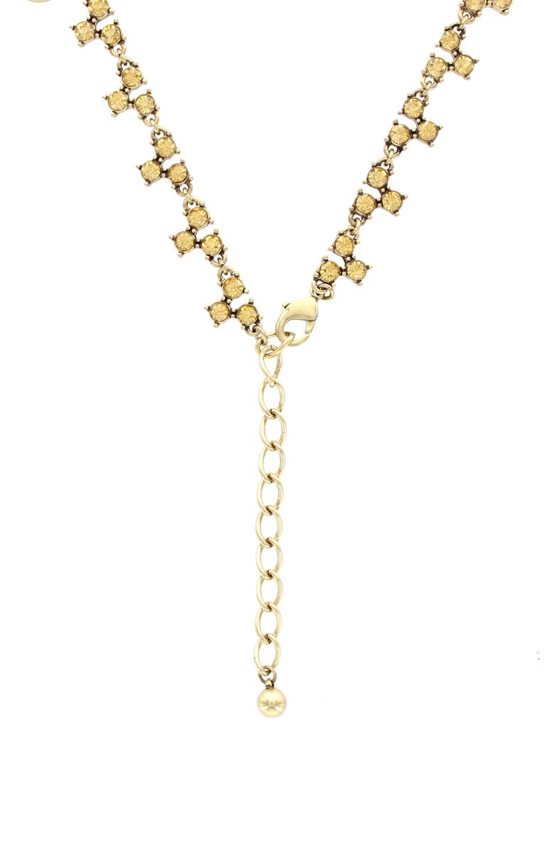 OLIVIA WELLES Leanna Resin & Crystal Drop Necklace, Alternate, color, Gold